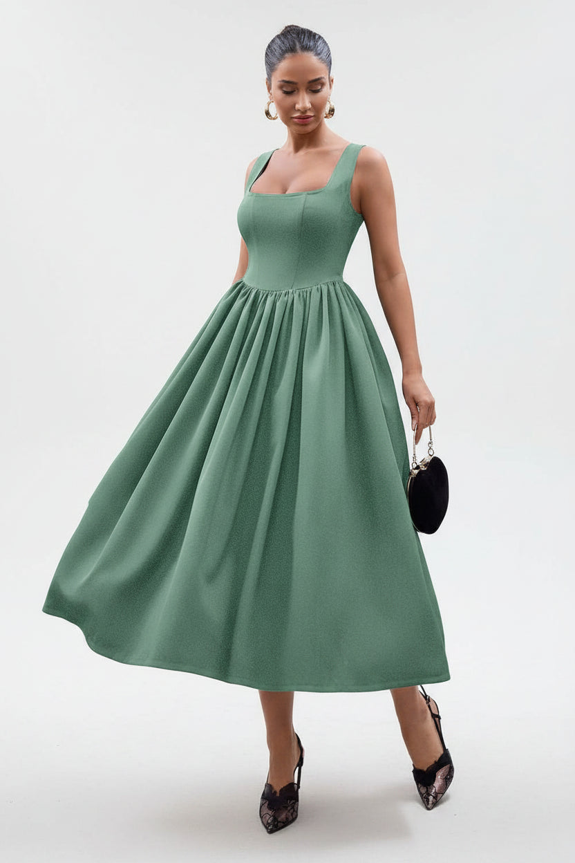 elegant midi dress for women available in multiple colors