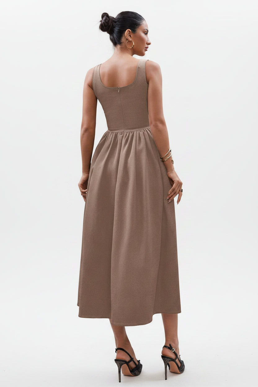 luxury midi dress for women in multiple colors