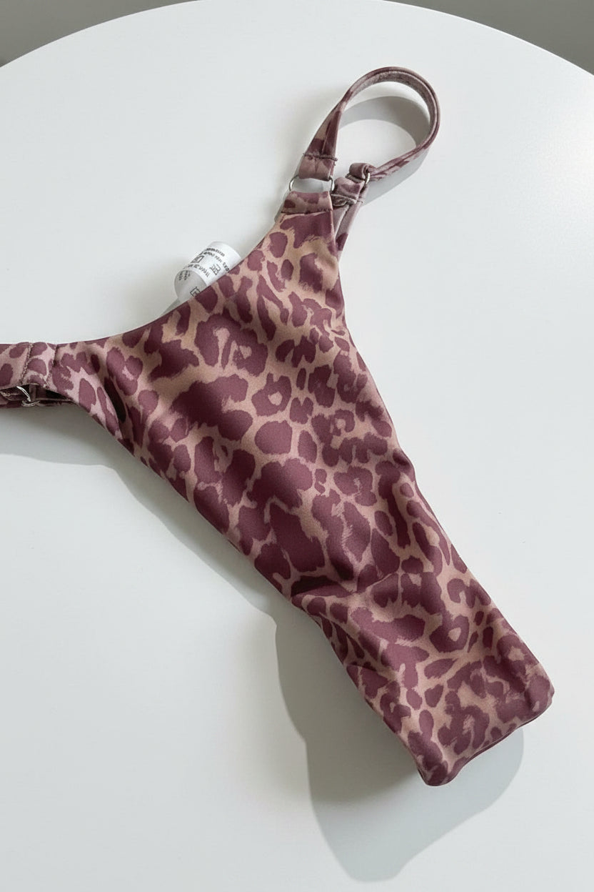 detail view of women´s swimwear with tiger prints 