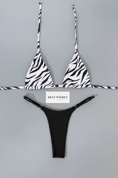 women´s two-piece swimwear in black and white and zebra prints 
