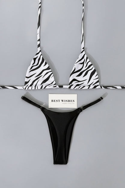 women´s two-piece swimwear in black and white and zebra prints 