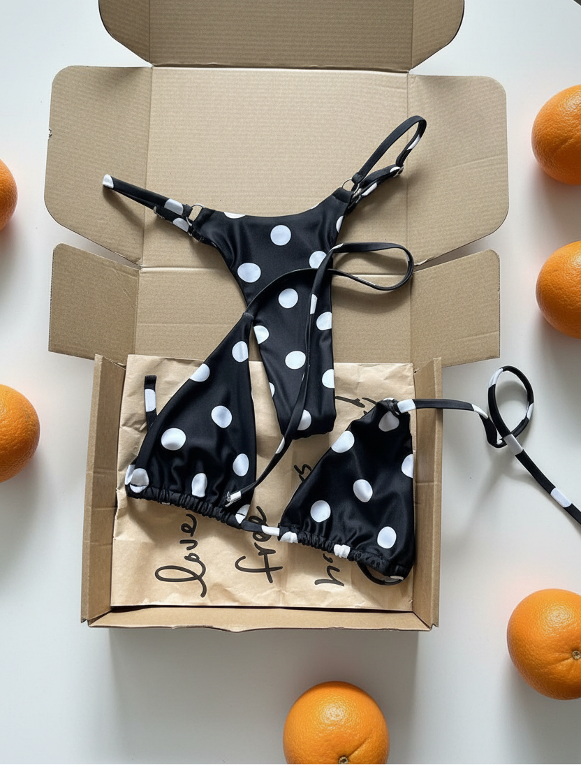 women´s two-piece swimwear in black and white