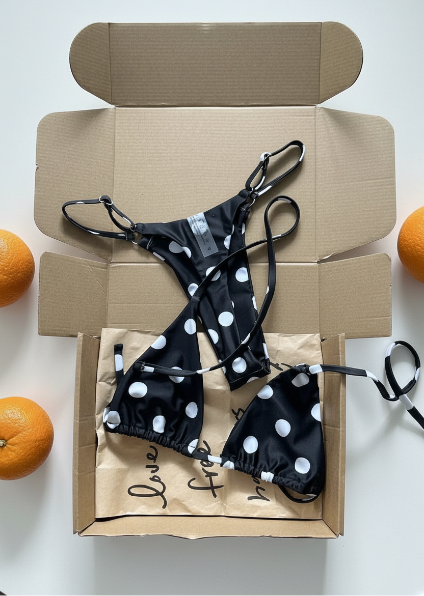 women´s two-piece swimwear in black and white