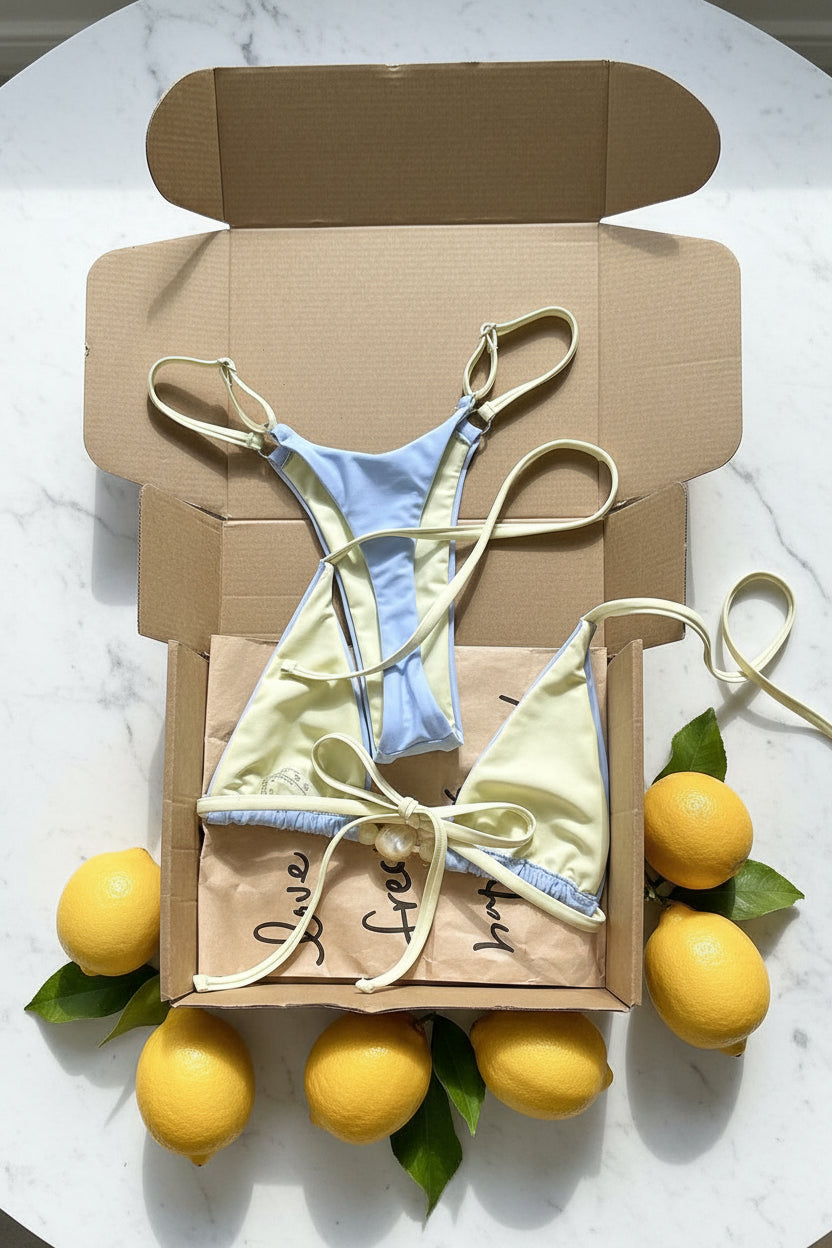women´s light blue two-piece bikini set