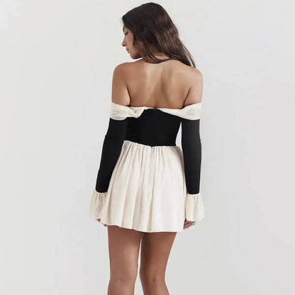 Elegant Black and White Mini Dress