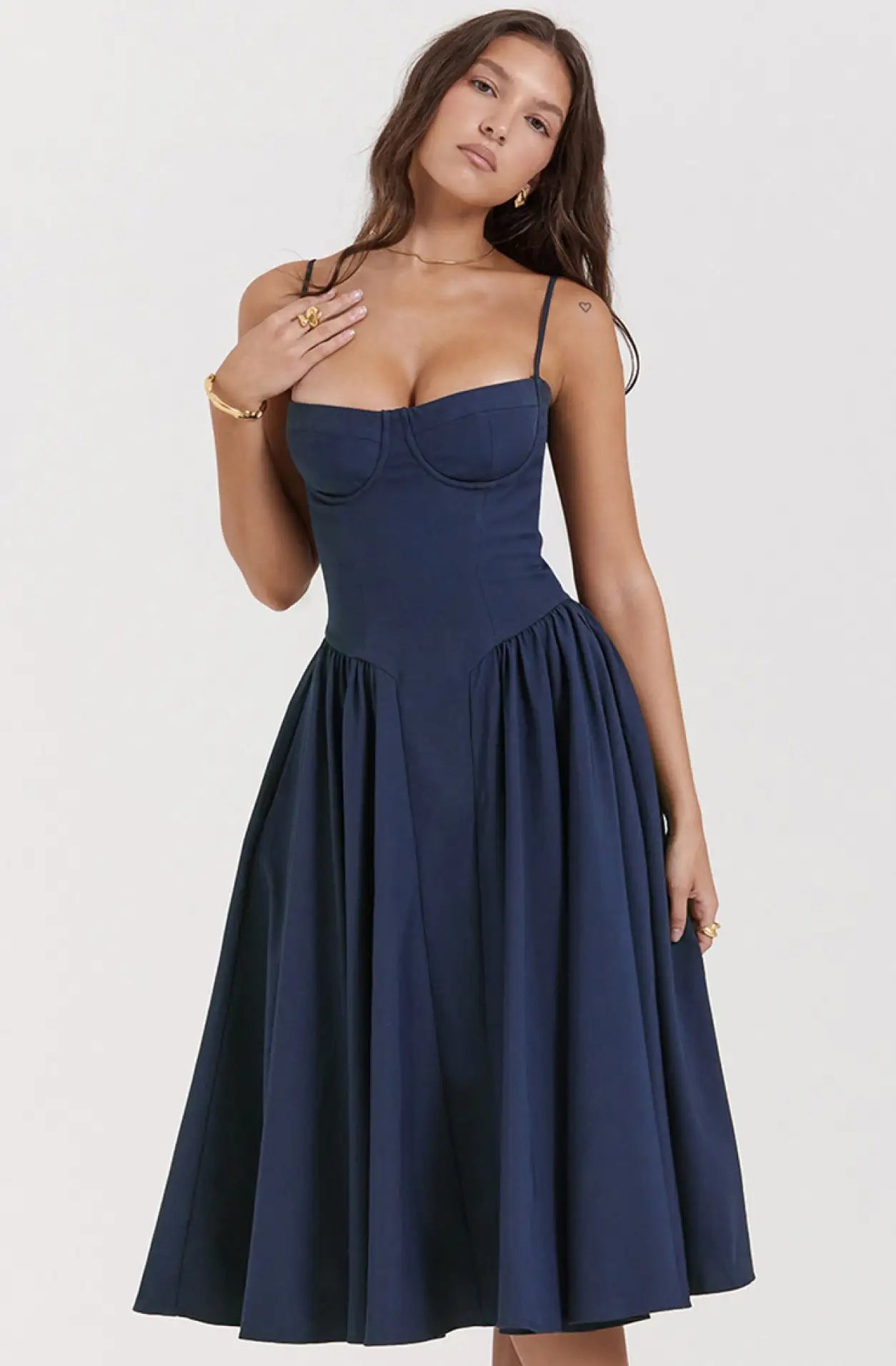 luxury navy blue dress