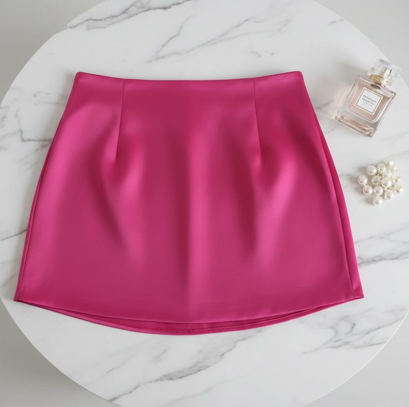 satin mini high-waisted skirt for special events