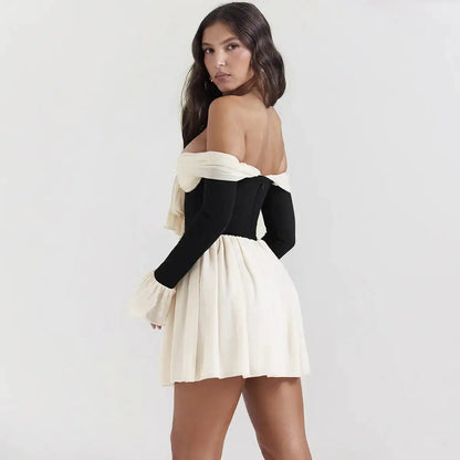 Elegant Mini Black and White Dress